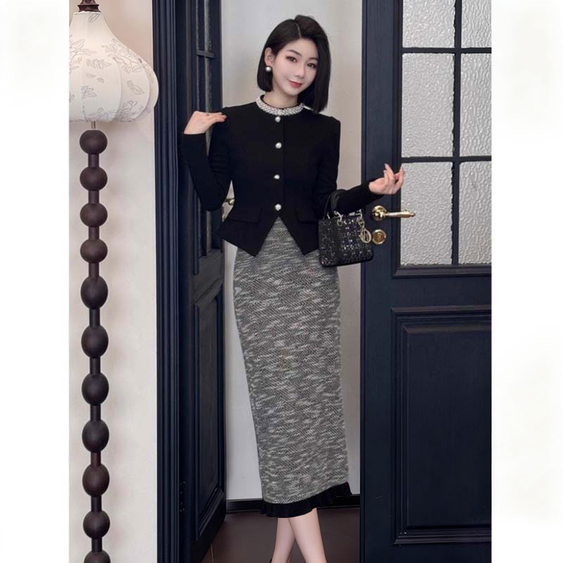 【两件套】春秋季2025新款小洋装贵妇名媛穿搭连衣裙两件套LJ0043