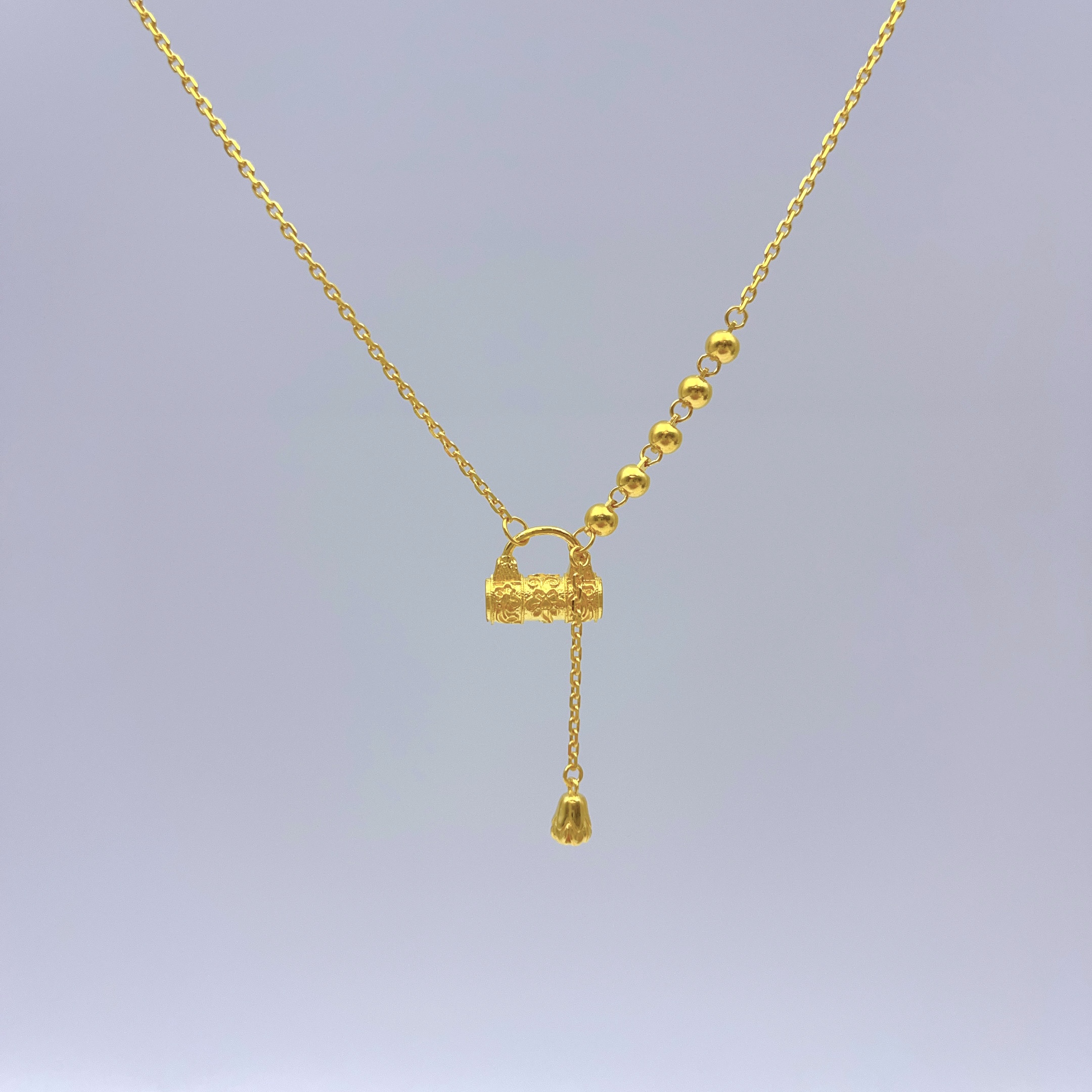 SUNFEEL/赛菲尔黄金足金999桃花锁包铃兰花黄金套链11.8m10.1m