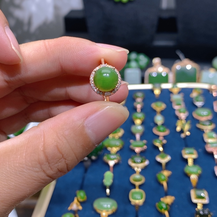 【闪购商品】和田玉（碧玉）戒指未镶嵌