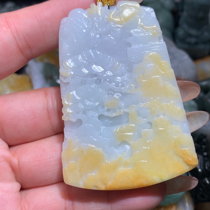 翡翠未镶嵌颈饰保真天然A货翡翠