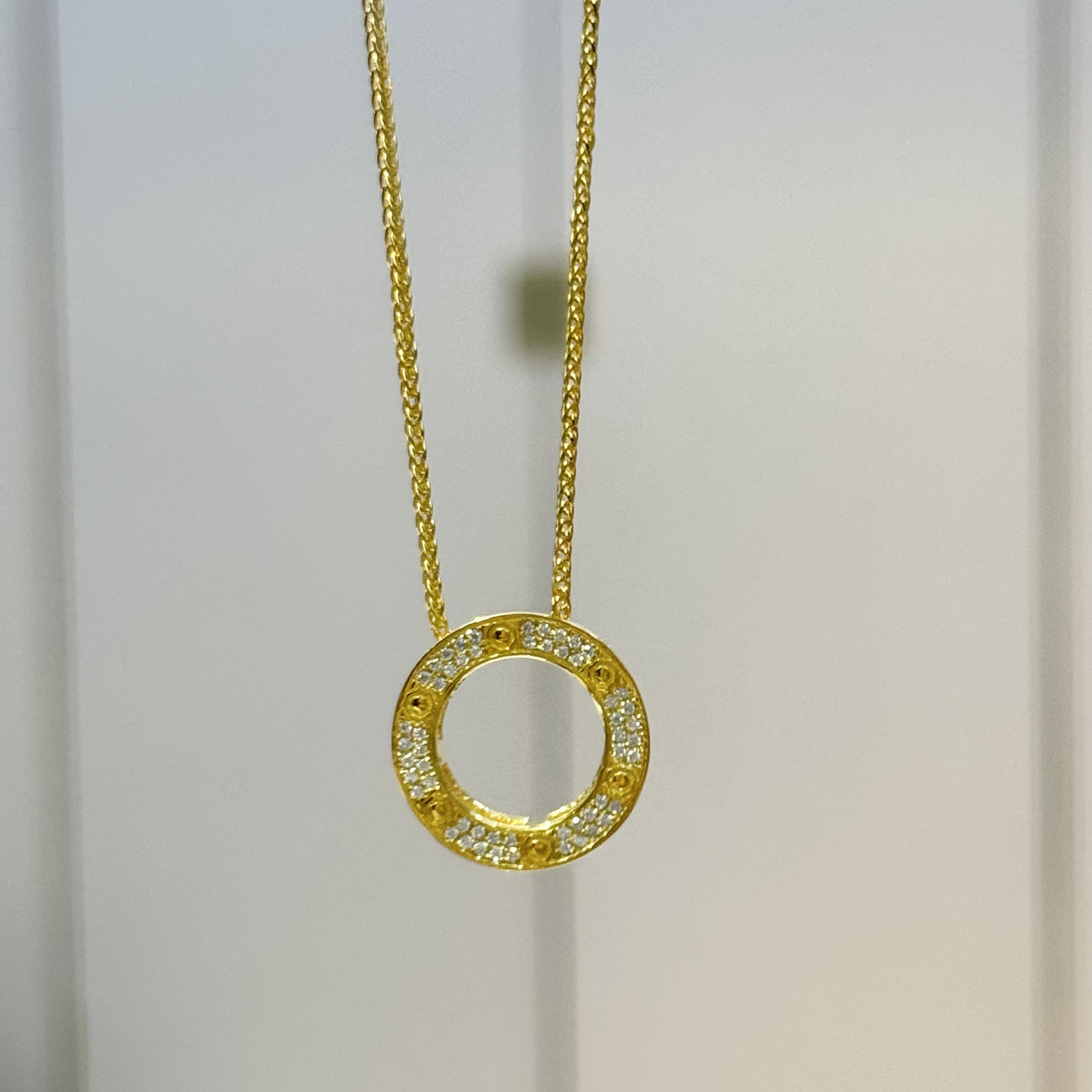 PT950【圆饼点钻套链】铂金950套链（348）