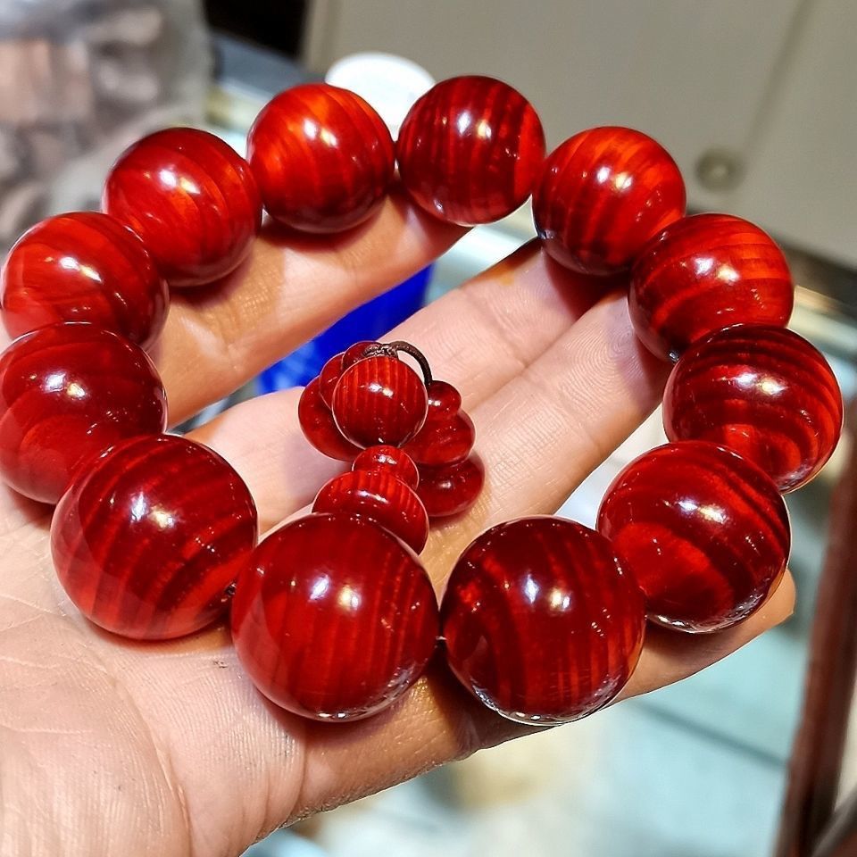 2.0 红油琥岶木精品手串 高端文玩【621】