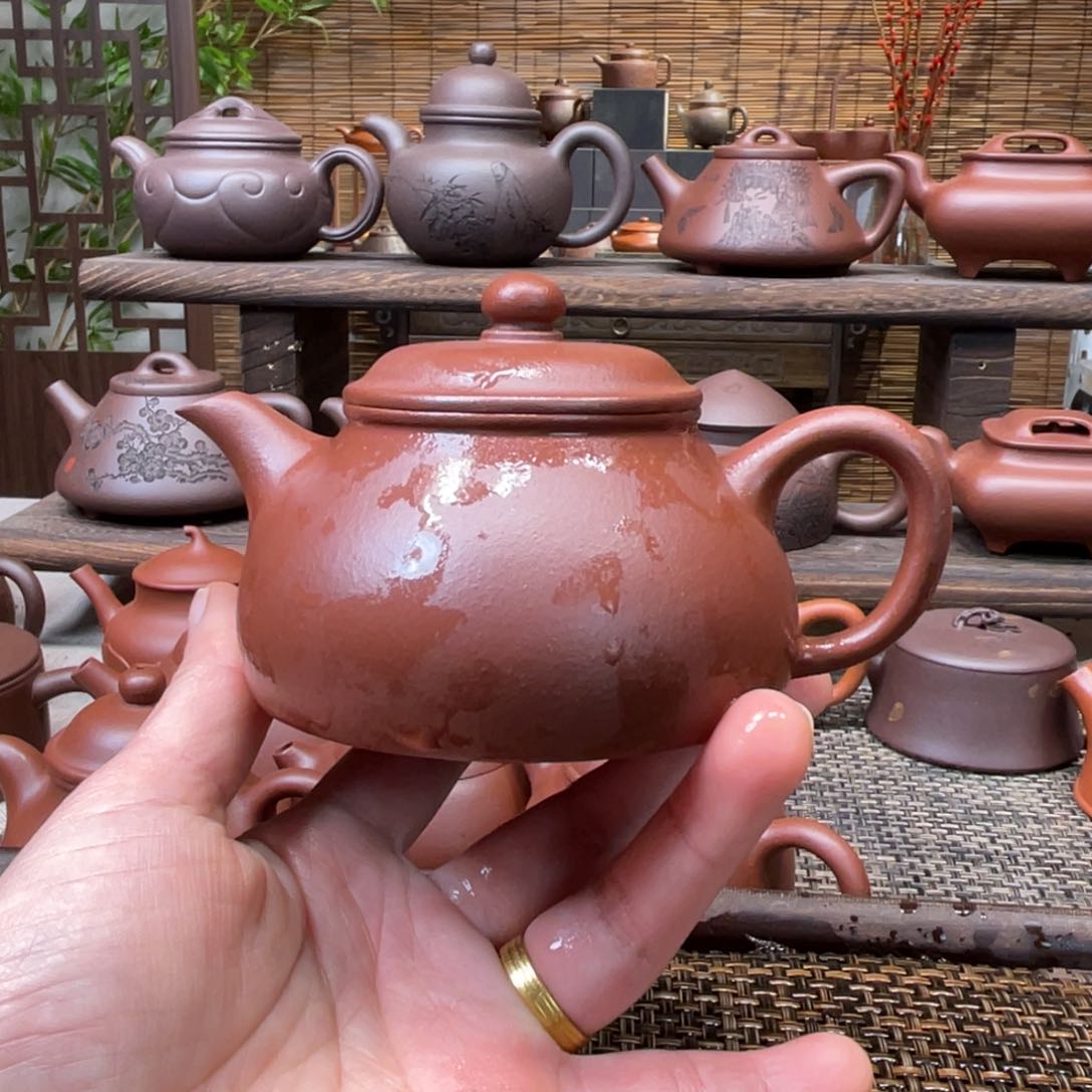 紫砂茶壶宜兴原矿紫砂手工制160