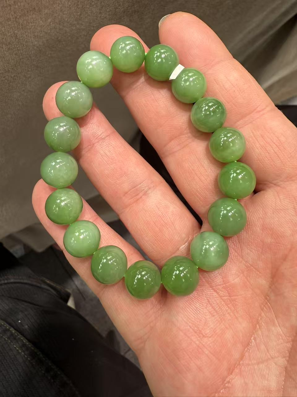 和田玉圆珠手串12mm+/CH2545/多样性发一