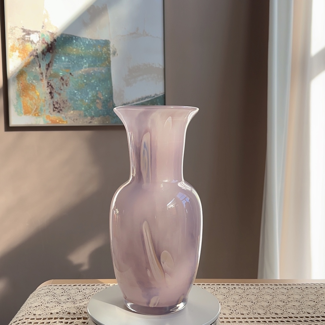 琉璃紫色大纹理琉璃花瓶默认微瑕