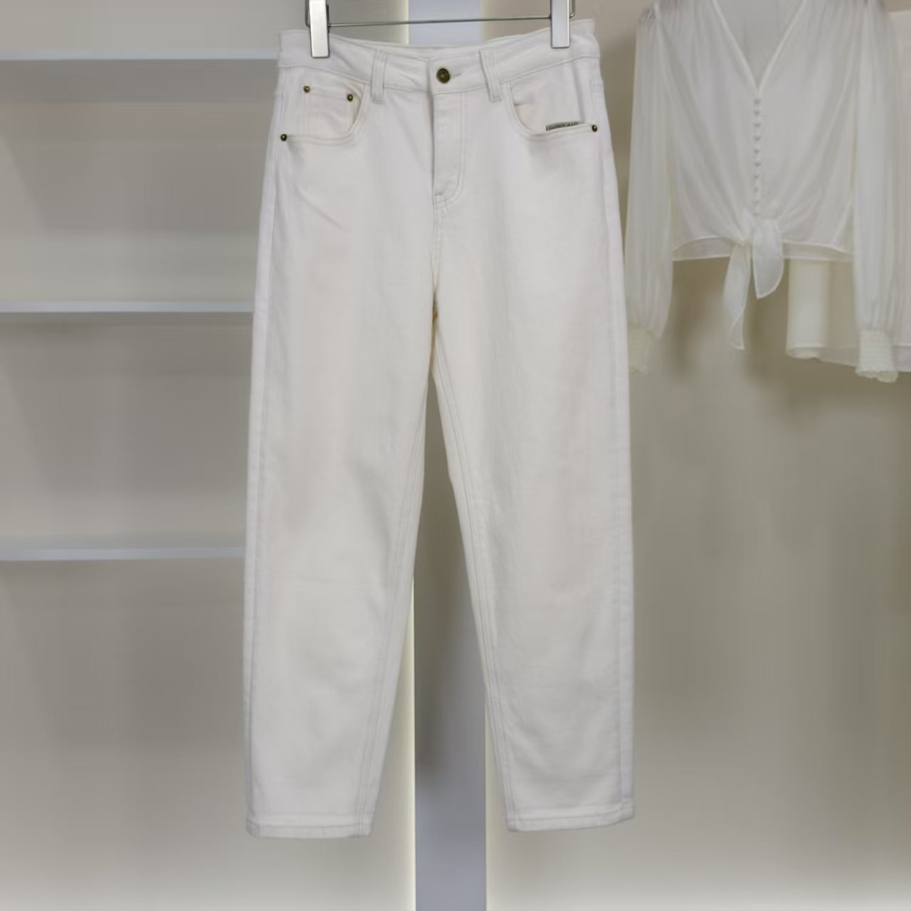 麦迪尚品【Miss-O】50522348 春秋简约休闲牛仔裤专柜撤柜