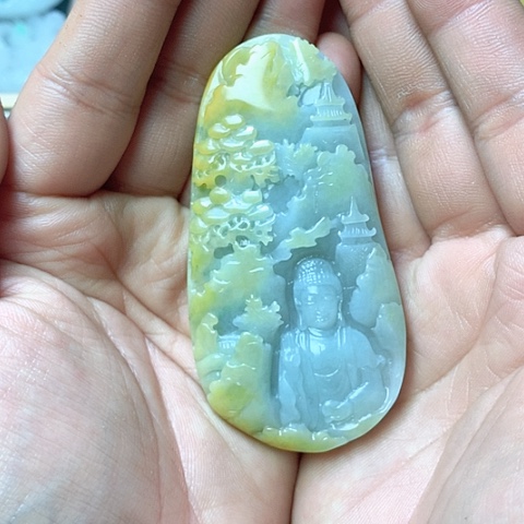翡翠颈饰未镶嵌天然缅甸翡翠a货