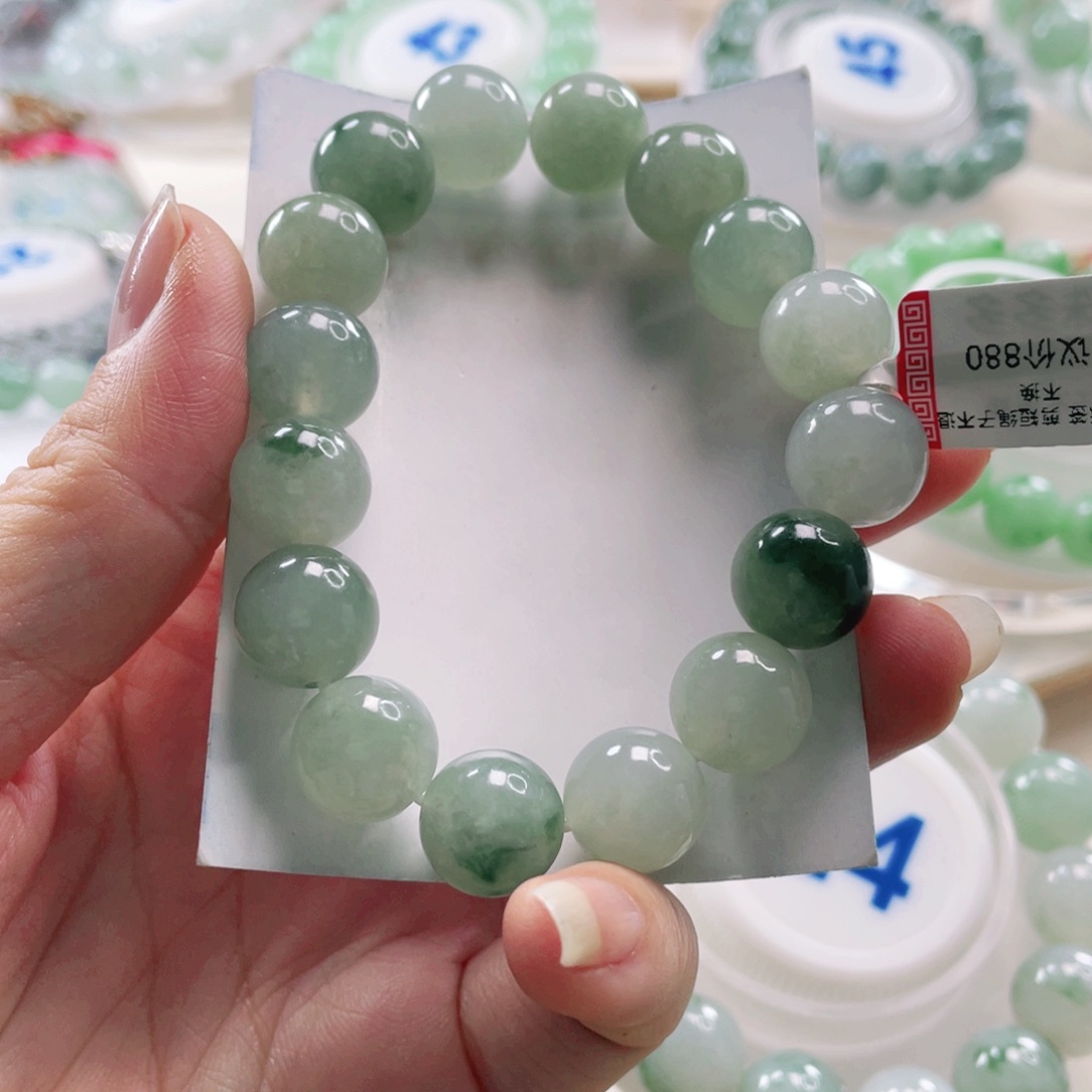 翡翠未镶嵌手链手串12.9