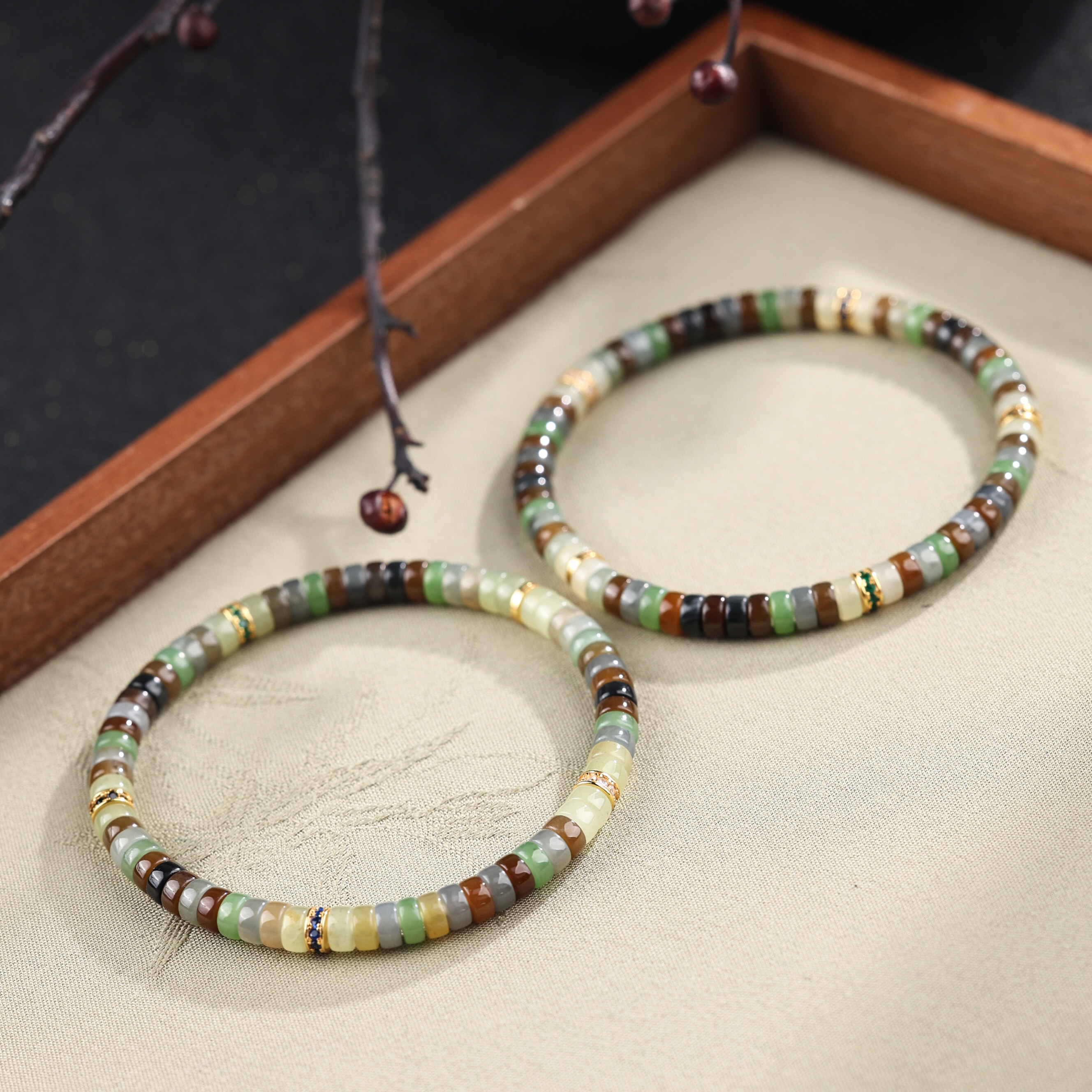 【举石精选】X1123-3793-167和田玉手串（一件/多样性发/约4mm+）Y