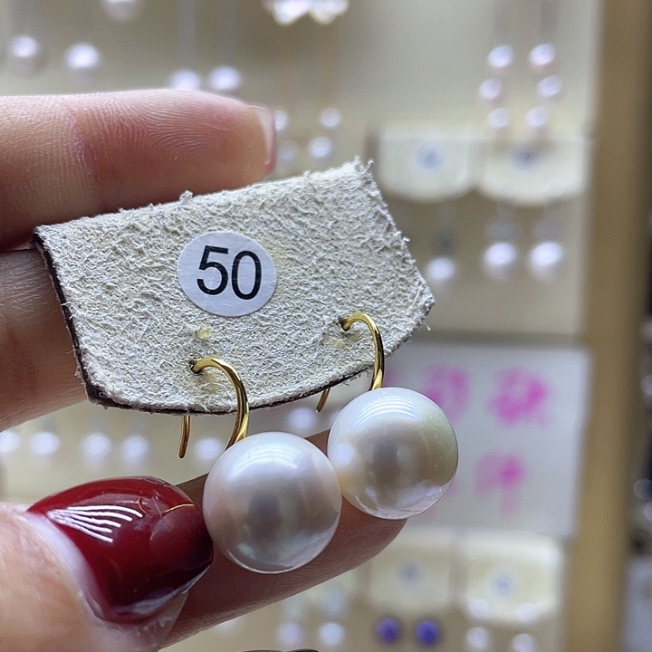 淡水珍珠耳饰银S925镶嵌