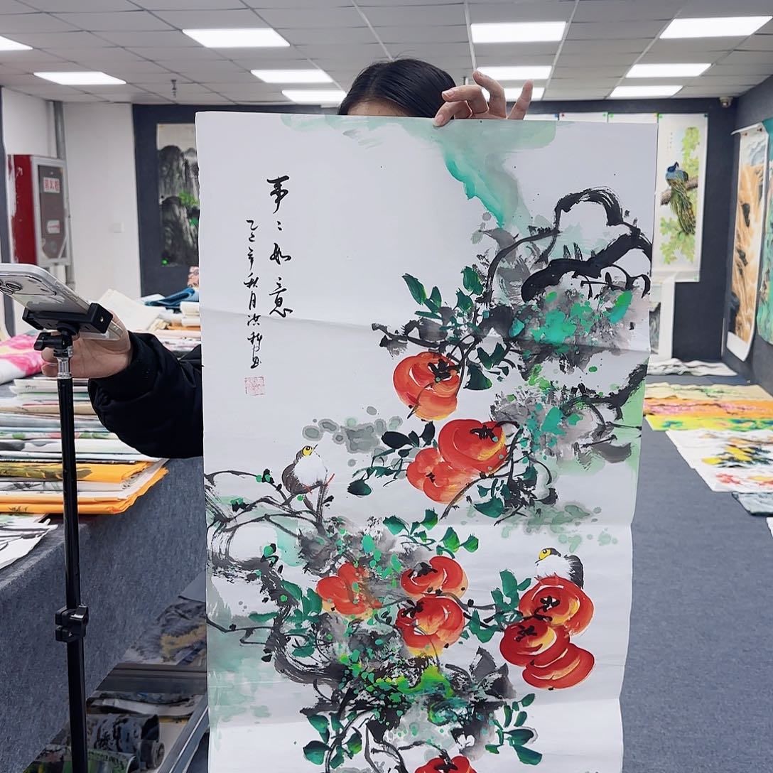 国画作品小姐姐放漏中