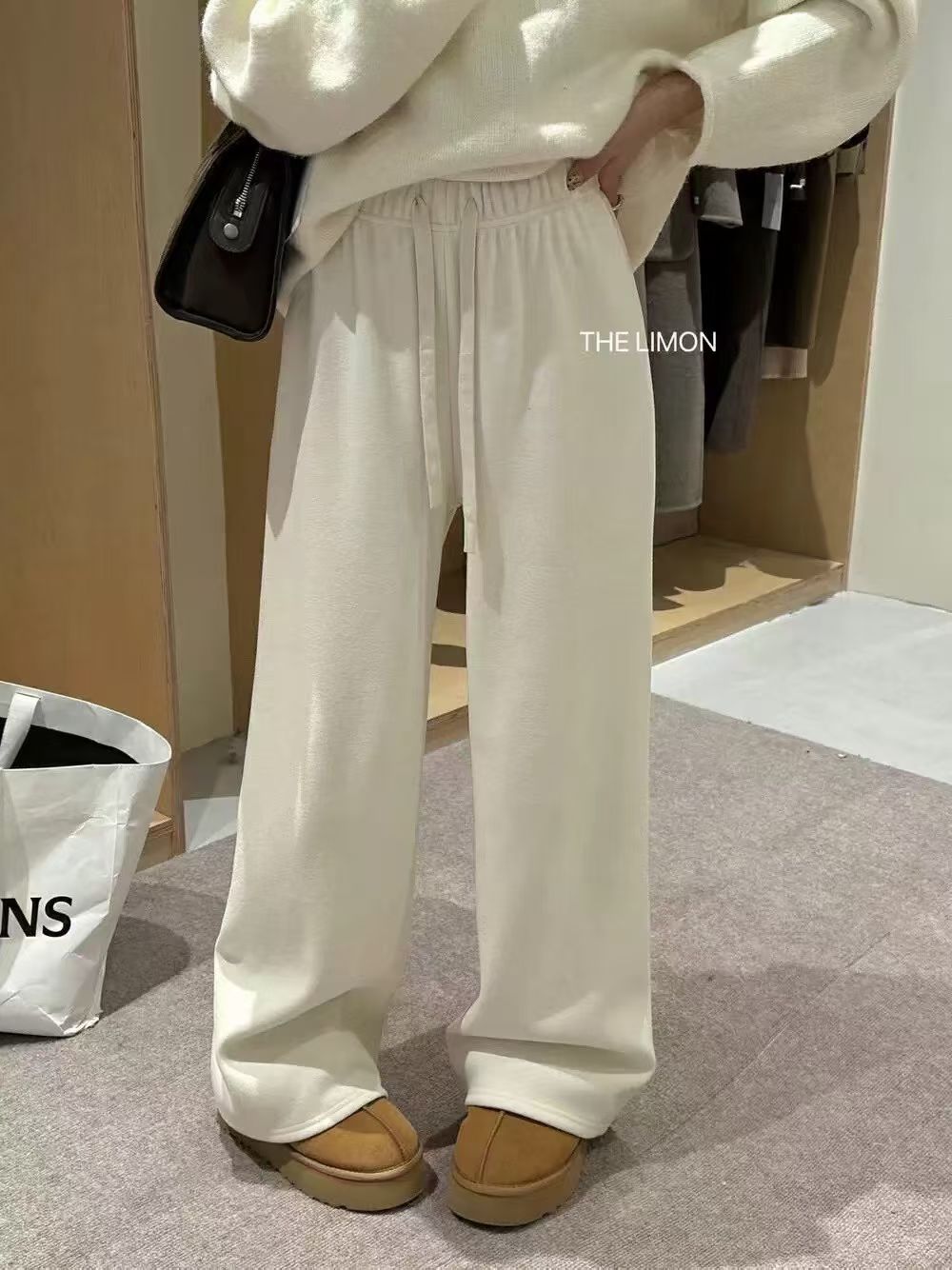 【糯米裤窄版】小星2025时尚高级加绒阔腿裤