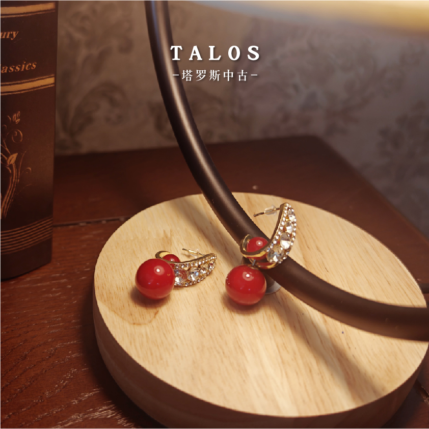 铜合金耳饰 ZGED1009中古【车厘子】简约百搭TLS耳钉