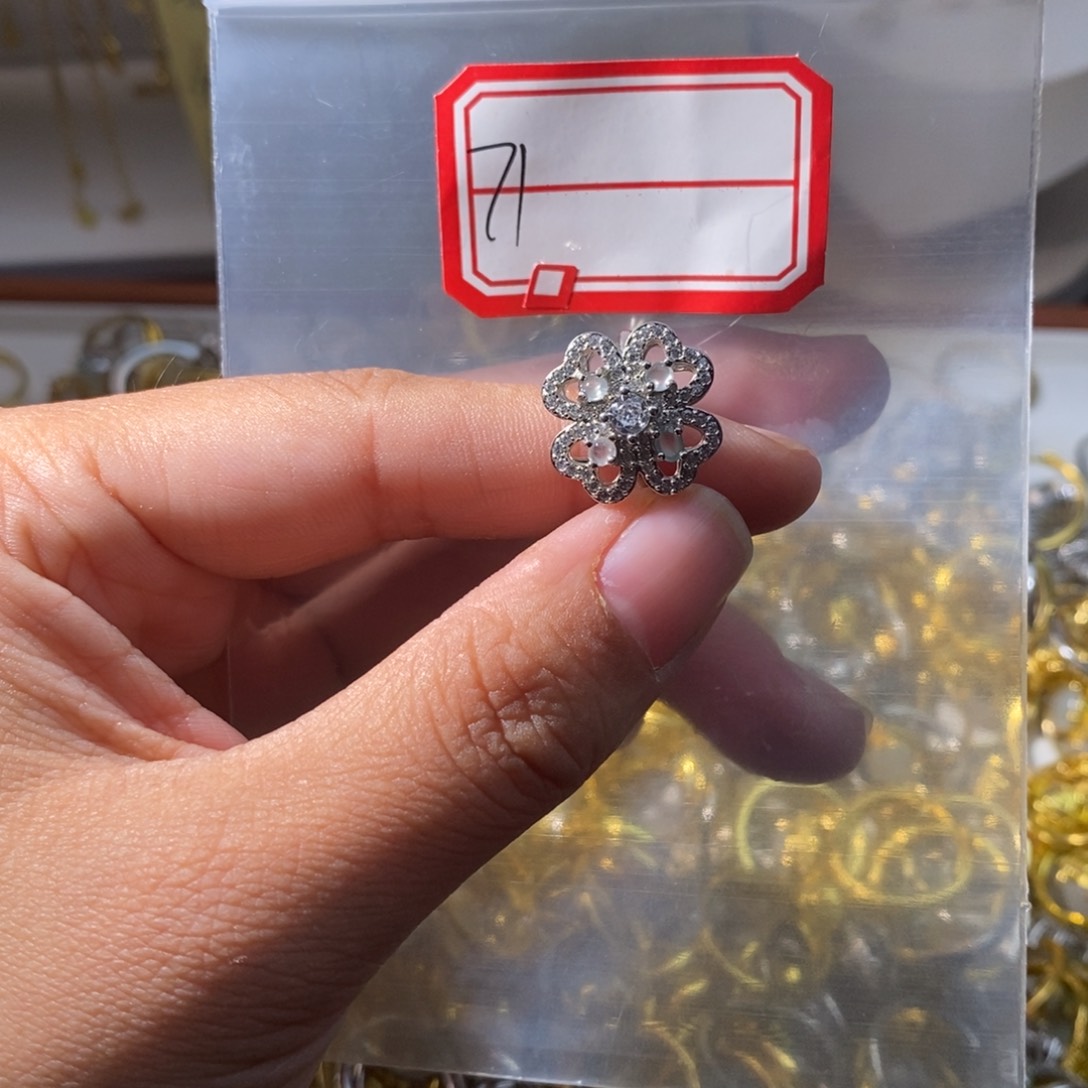 翡翠戒指银S925镶嵌翡翠首饰