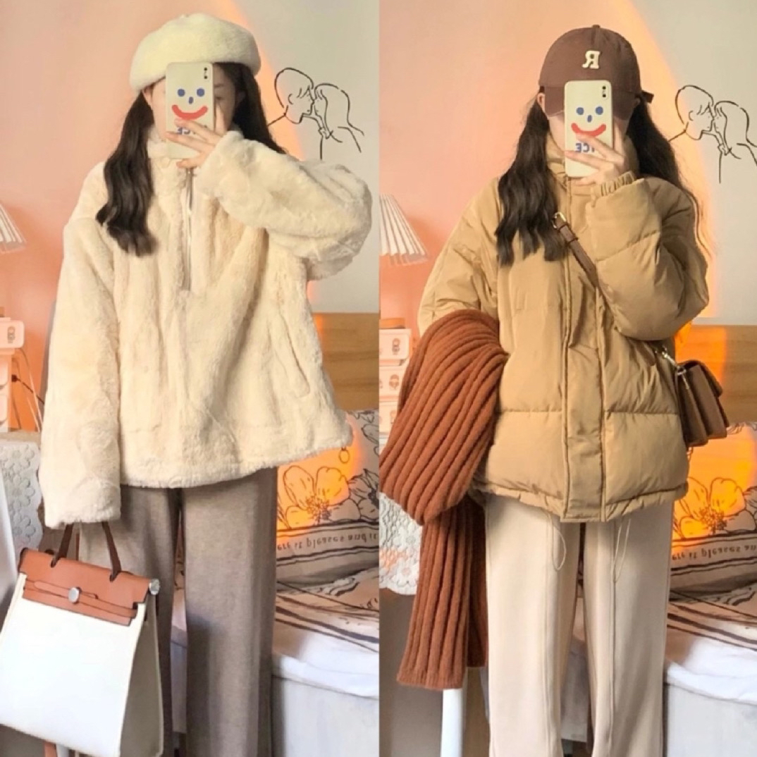 秋冬新款韩版宽松毛毛外套女中长款加厚保暖环保毛绒上衣