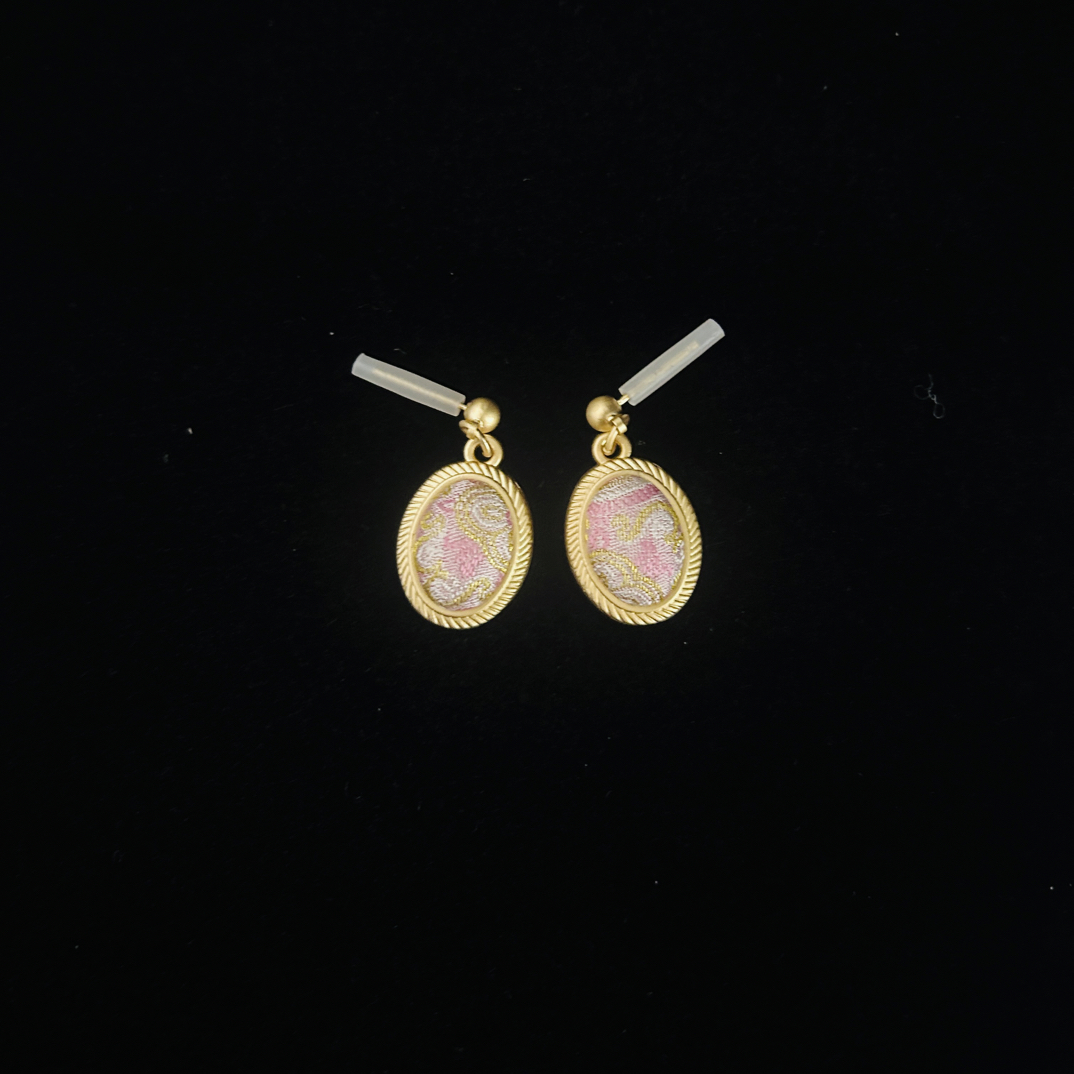 非金属布艺耳饰 非遗宋锦耳饰传统工艺新中式国风耳坠日常百搭