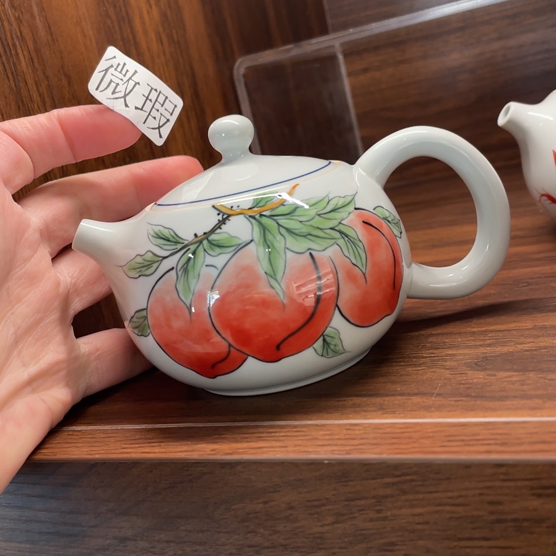 釉下手绘茶具微瑕