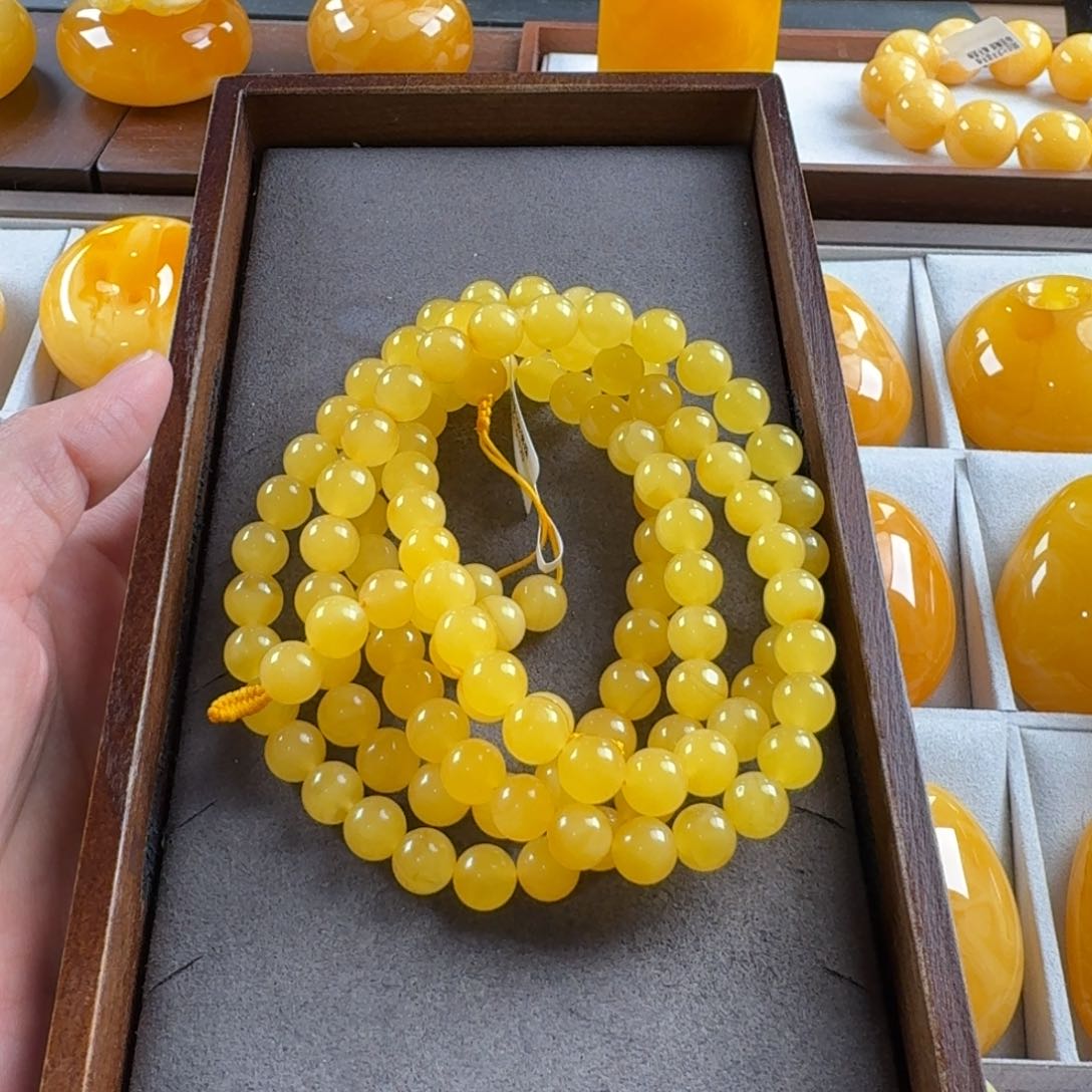 蜜蜡毛衣链未镶嵌