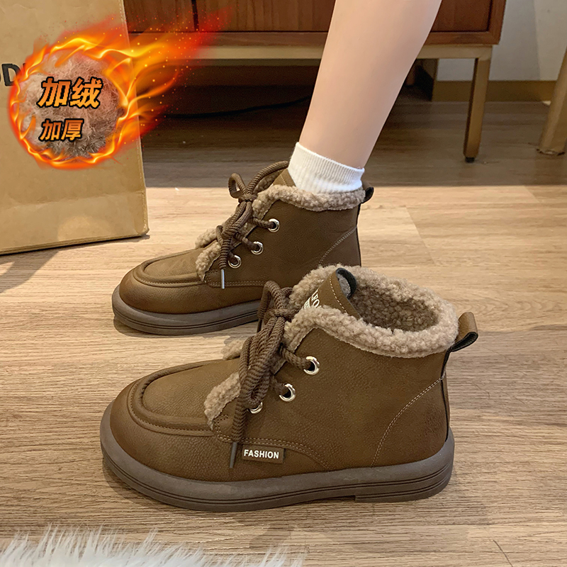 【高帮雪地靴】女士英伦风经典百搭板鞋雪地靴805