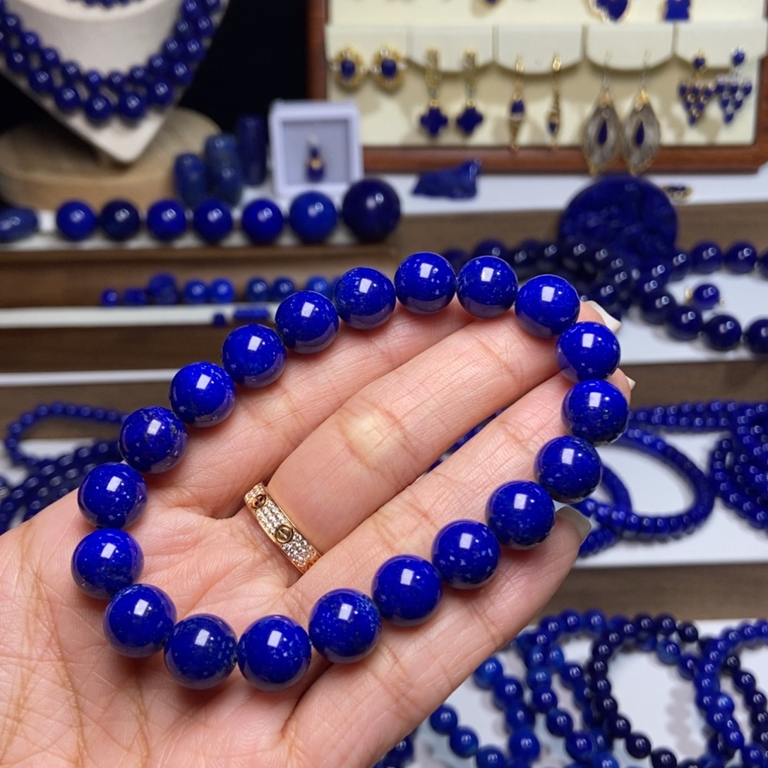 青金石未镶嵌10mm单圈手串