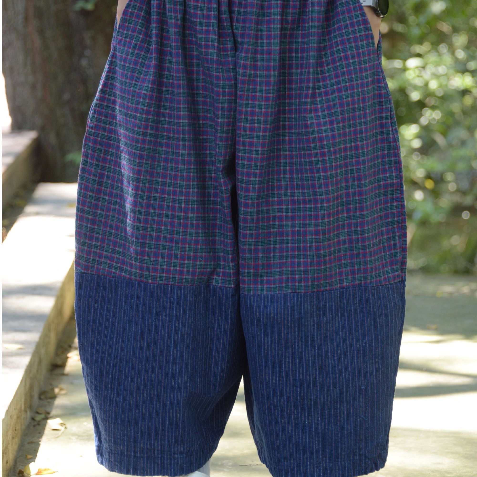 桑在云间  九美拼接九分裤