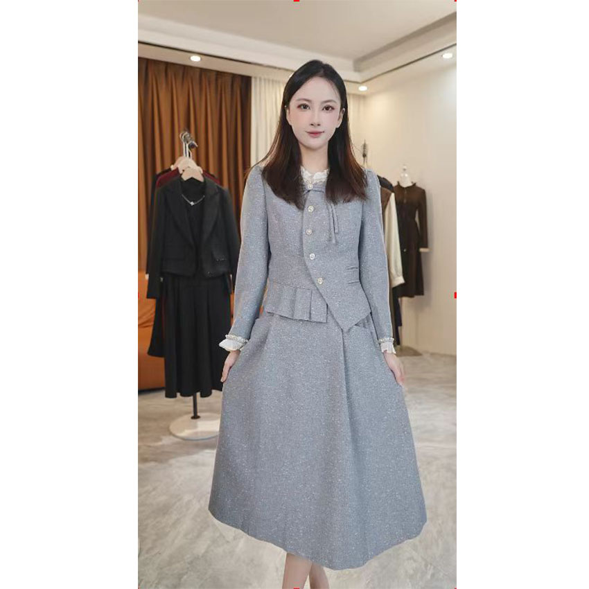 L615 新中式国风套装裙2025年春季洋气减龄显瘦遮肉上衣半身裙