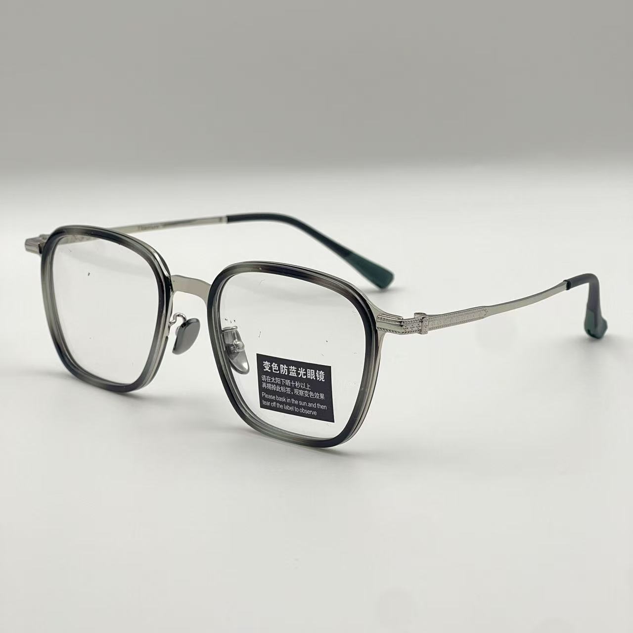 依尔曼【外贸变色钛架】网红蓝光设计师方框复古百搭时尚平光大框