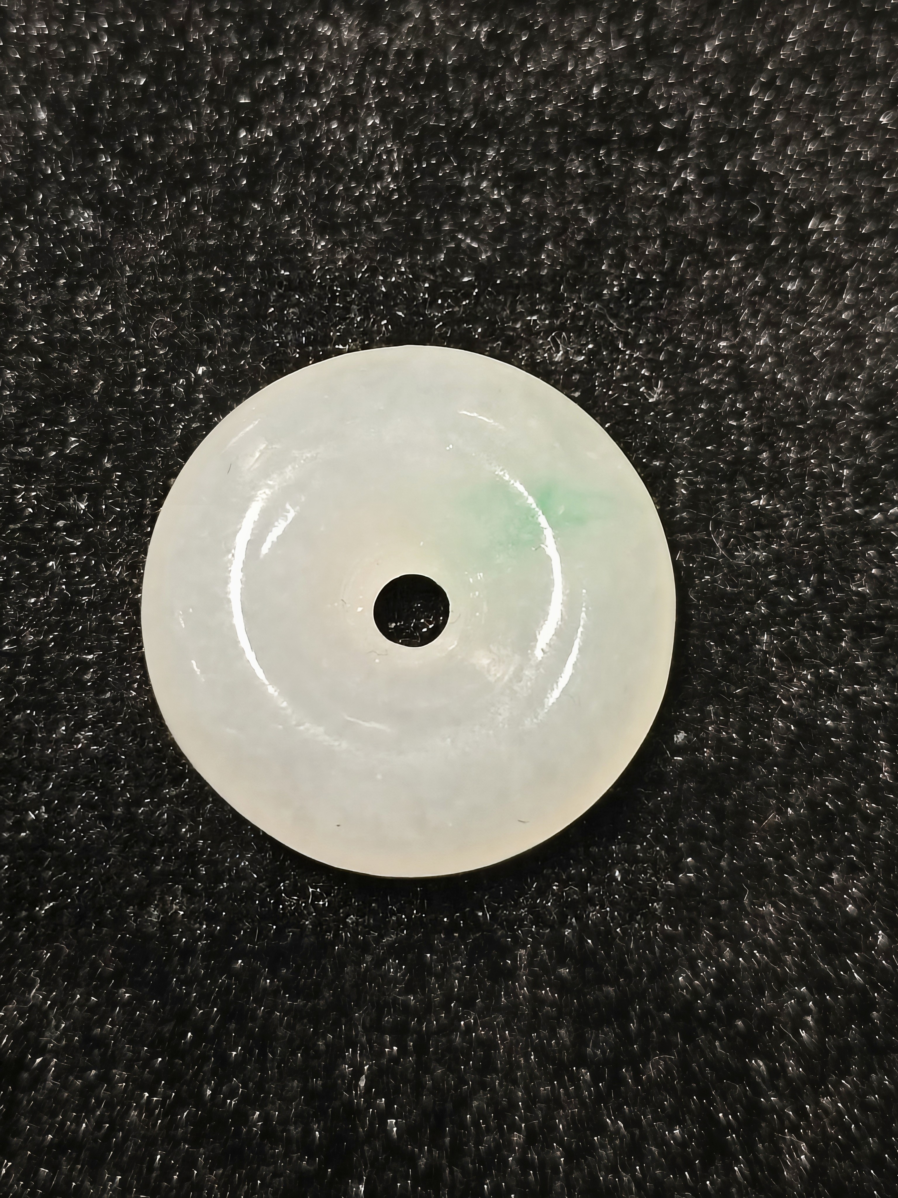 天然翡翠A货缅料冰润飘绿平安扣糯冰种珠宝饰品平安扣