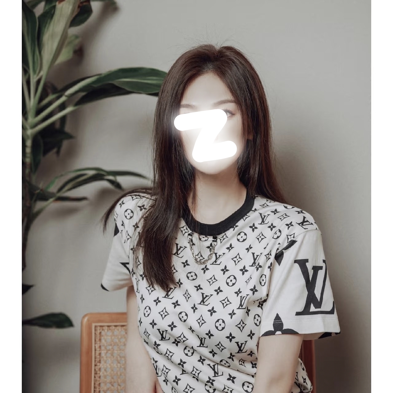 未使用 LouisVuitton/路易威登 002076 老花满印短袖T恤 L码