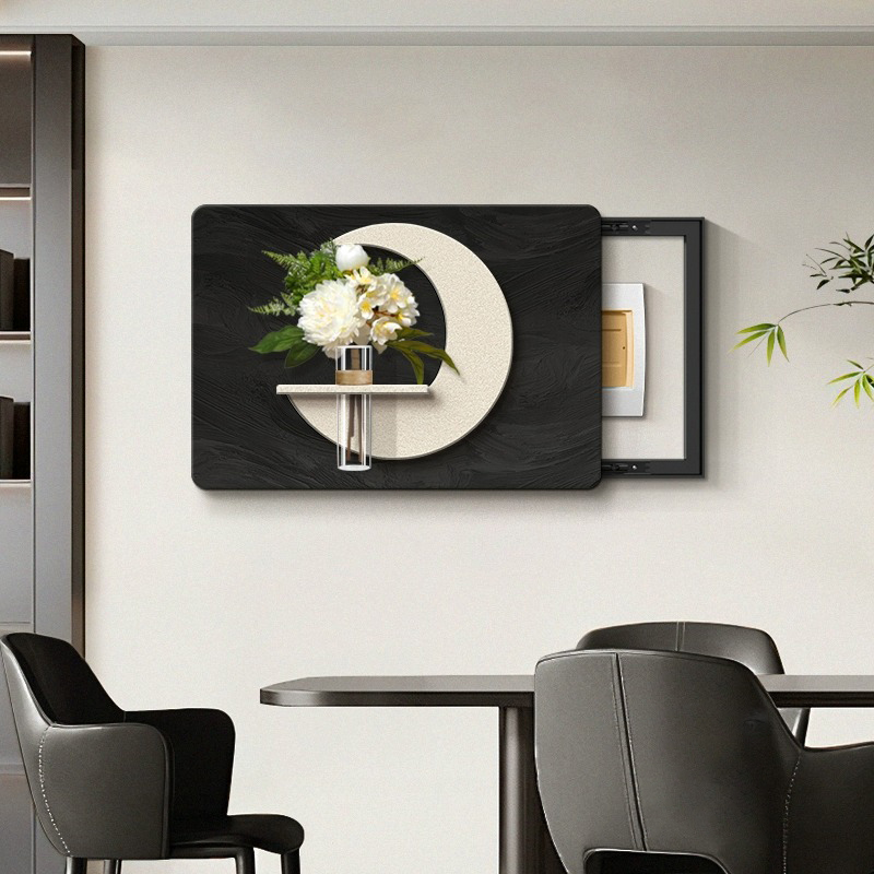 现代简约电表箱装饰画2025新款客厅弱电箱电闸盒遮挡盖板立体挂画