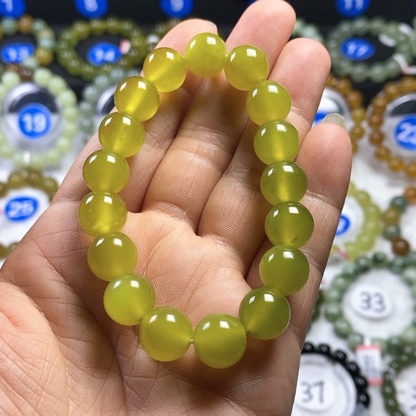 【闪购商品】未镶嵌蛇纹石玉手链卡12