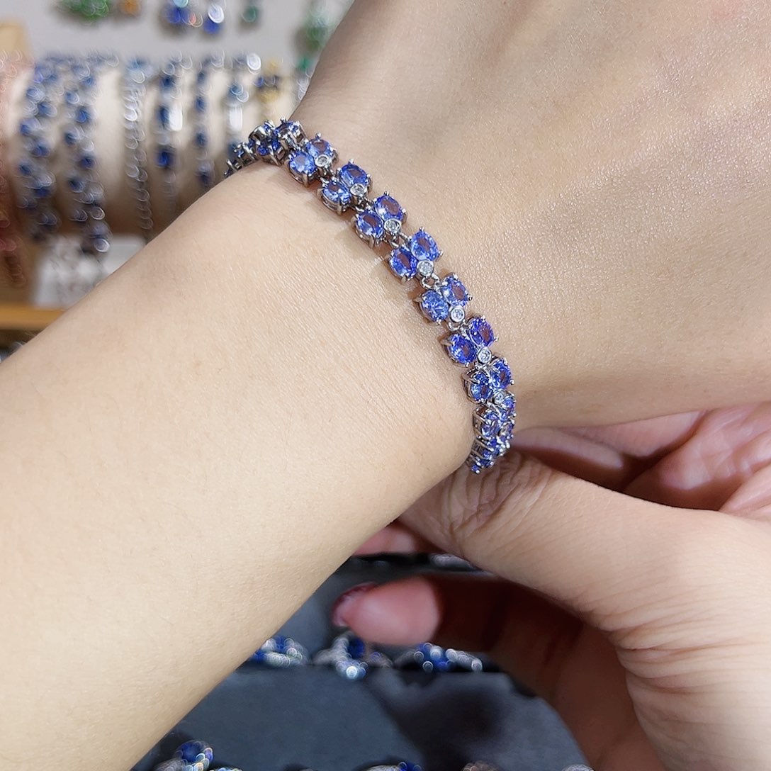 坦桑石手链银S925镶嵌