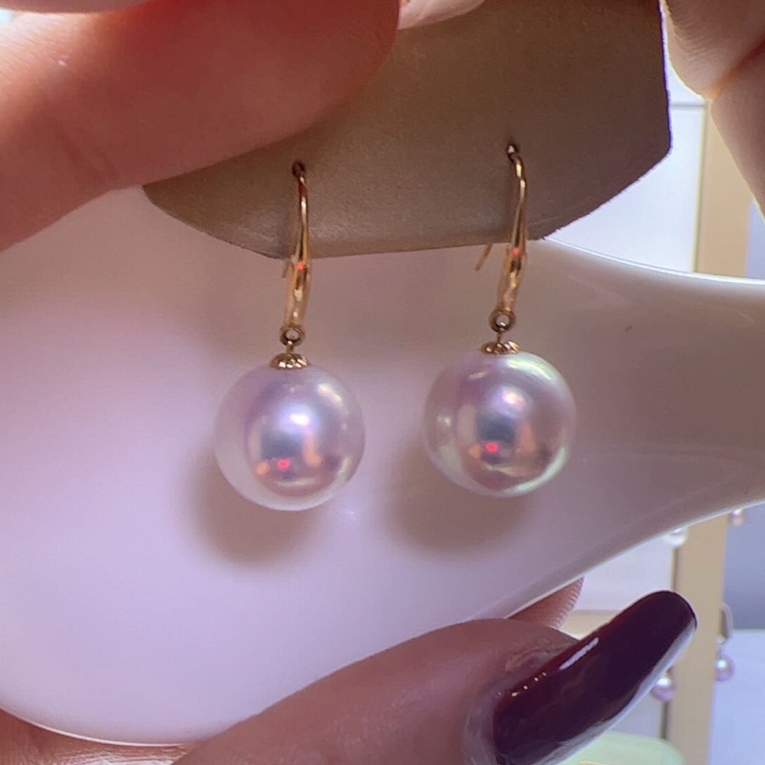 淡水珍珠耳饰18K金镶嵌