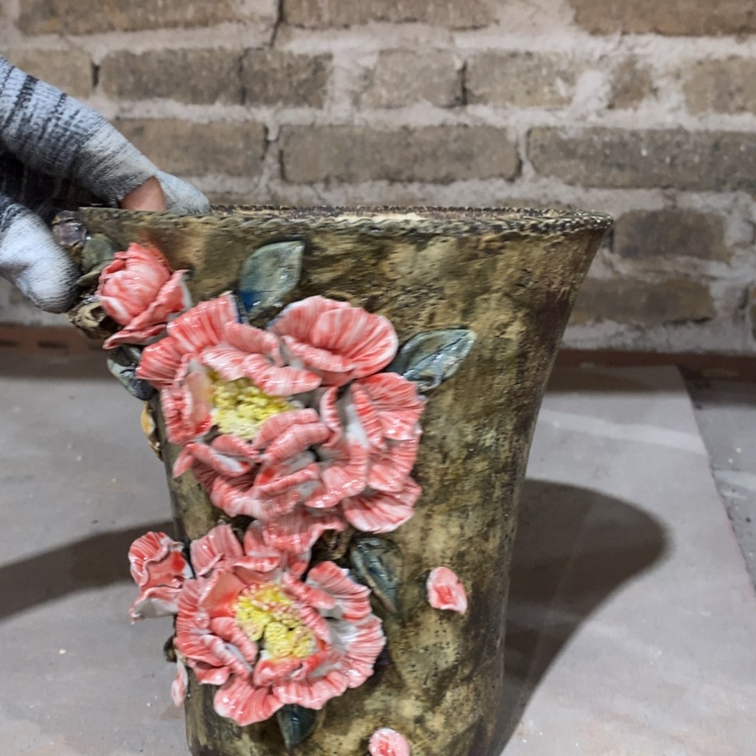 红陶青藤花器多肉花盆