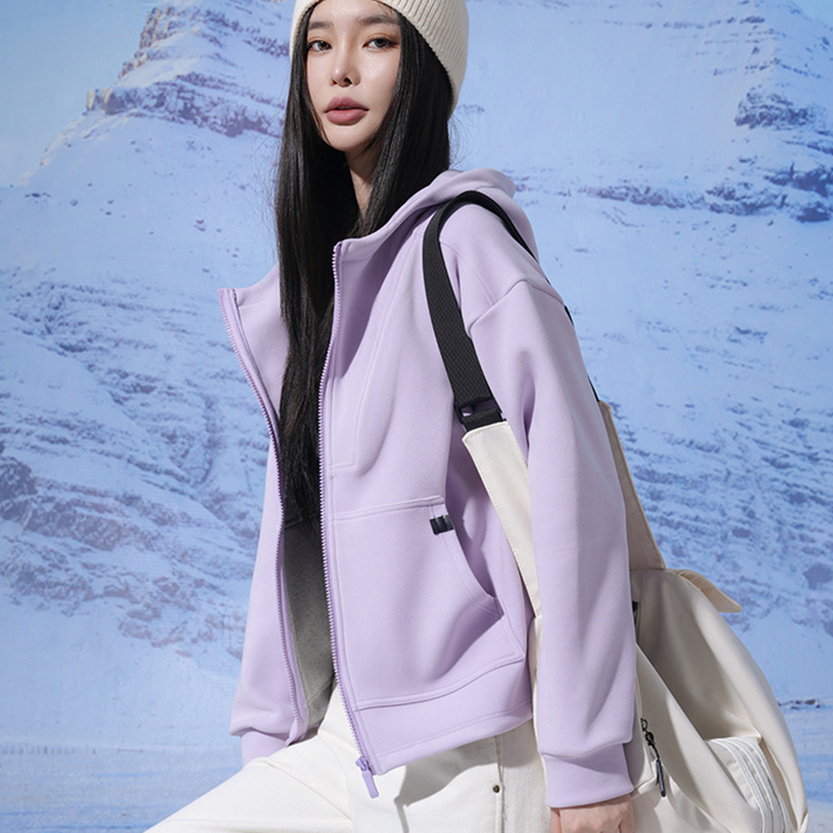 Coconut2025秋冬新款抓绒外套女户外简约休闲连帽上衣石墨烯外套