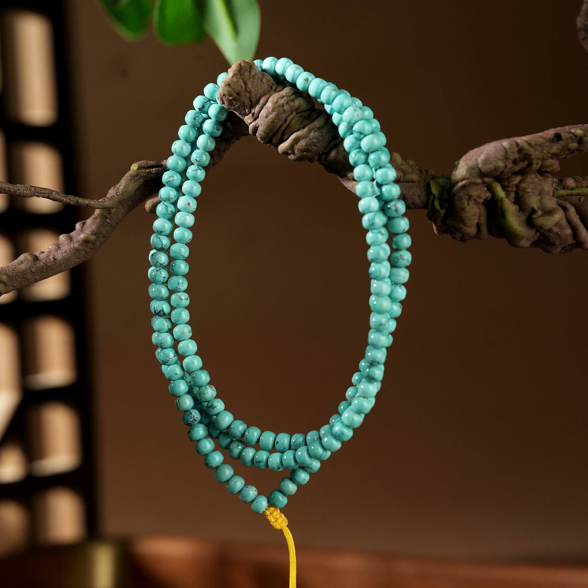 【东方灵玉精选好物】天然原矿绿松石高瓷精品时尚气质108项链