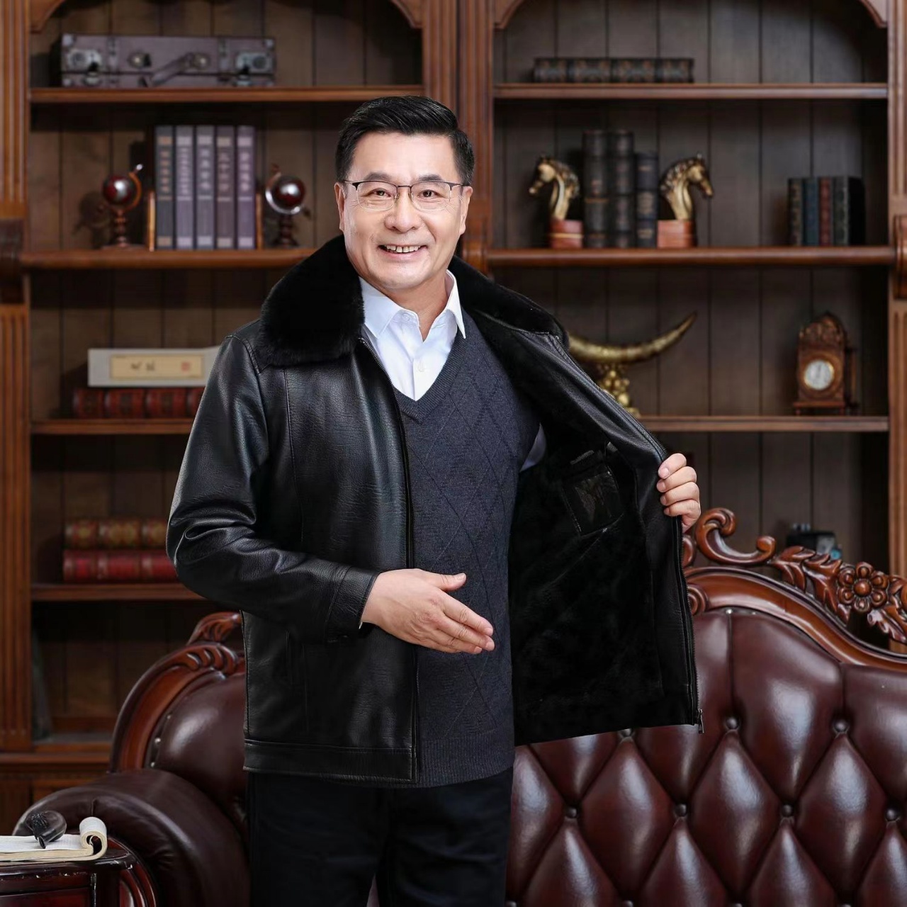 2025新款高端时尚爸爸款休闲皮衣外套-227