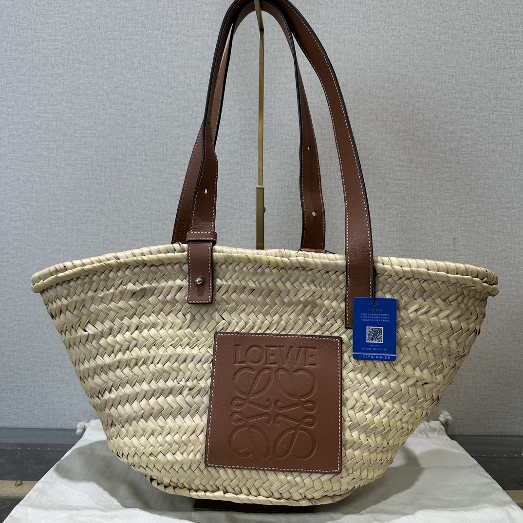 95新 LOEWE/罗意威 Basket草编菜篮子手提包 05568