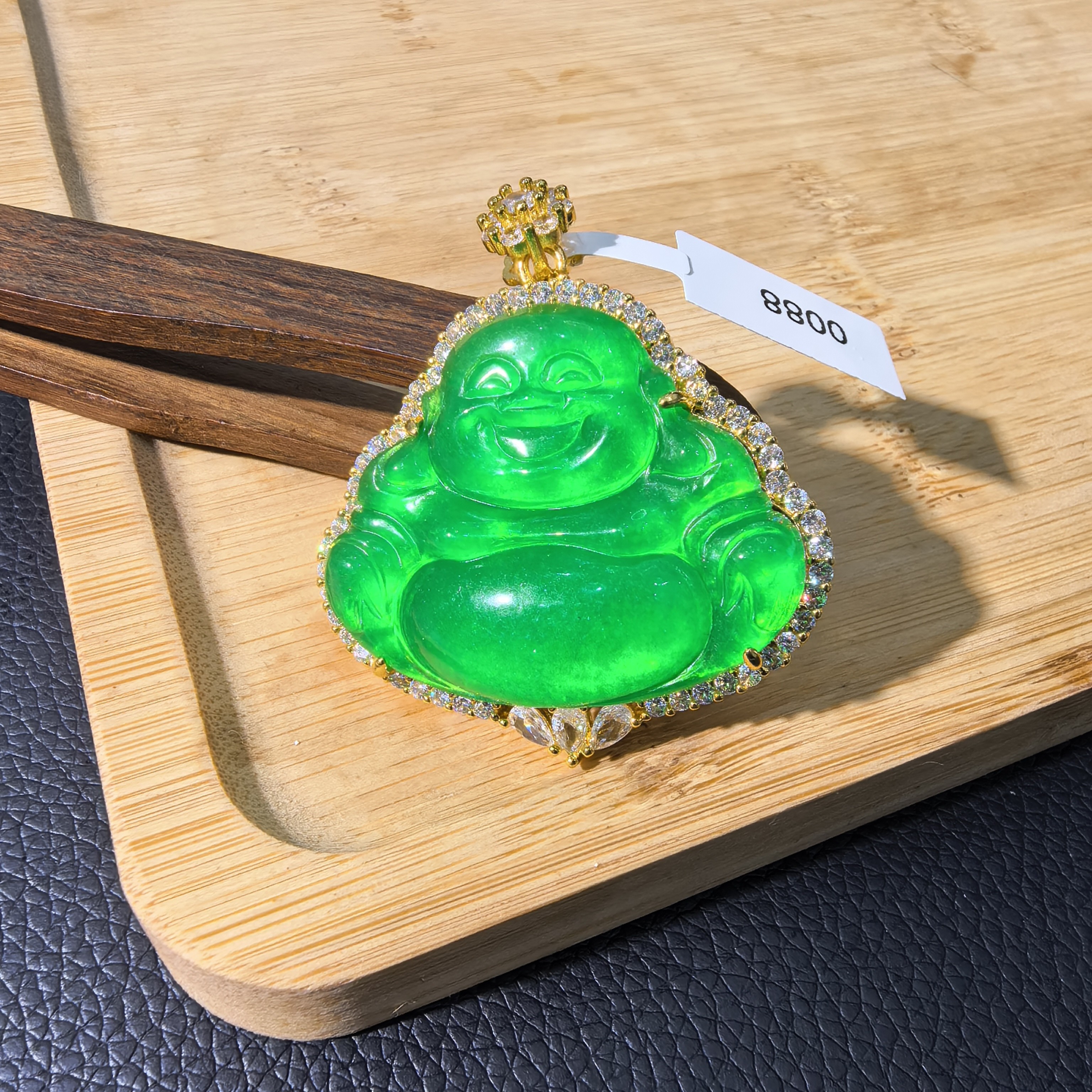D14高冰满绿大佛公吊坠