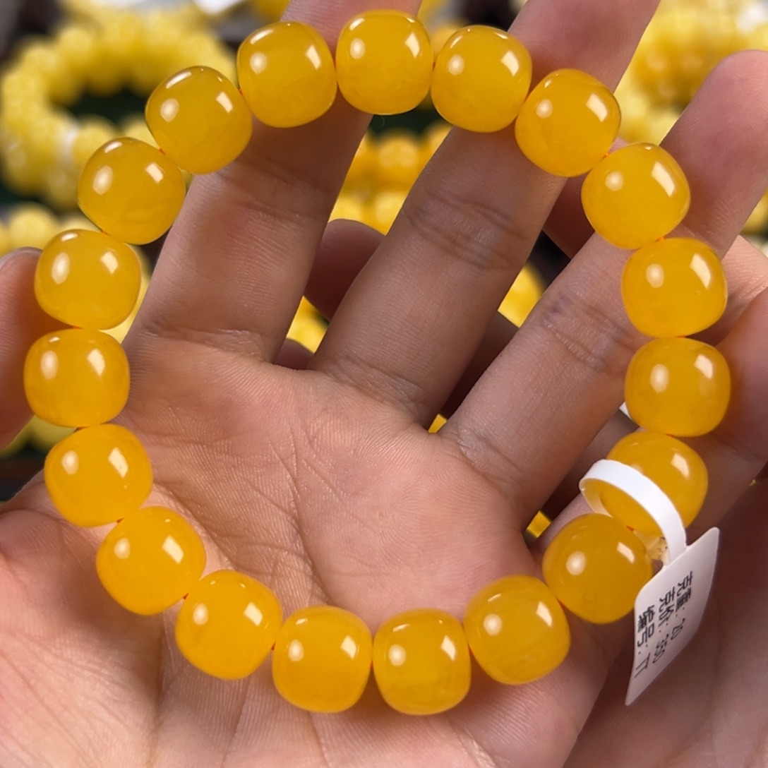 琥珀未镶嵌手链20g焦皮同料老型12mm tt