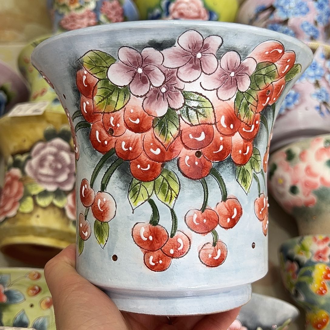 景德镇陶瓷花盆口18高14景德镇陶瓷花盆