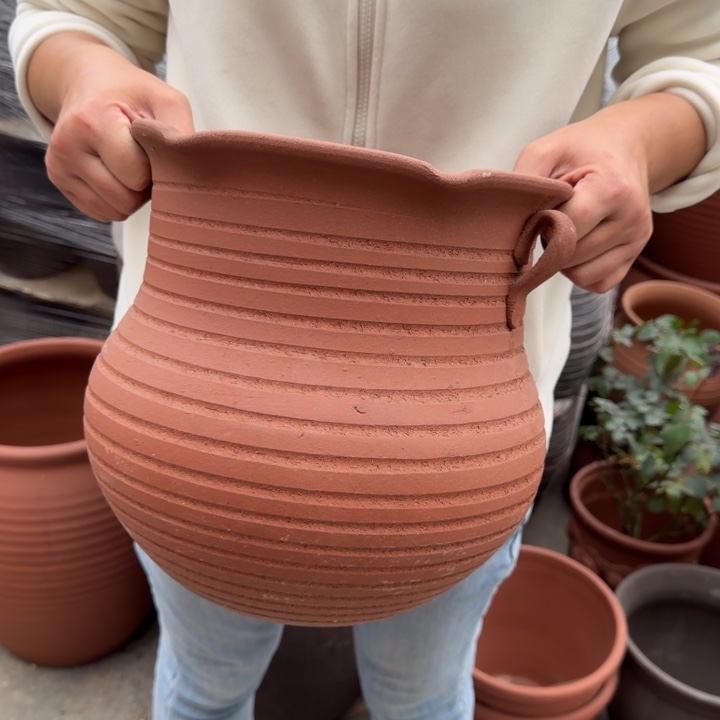 紫砂花盆口27高27宜兴紫砂 