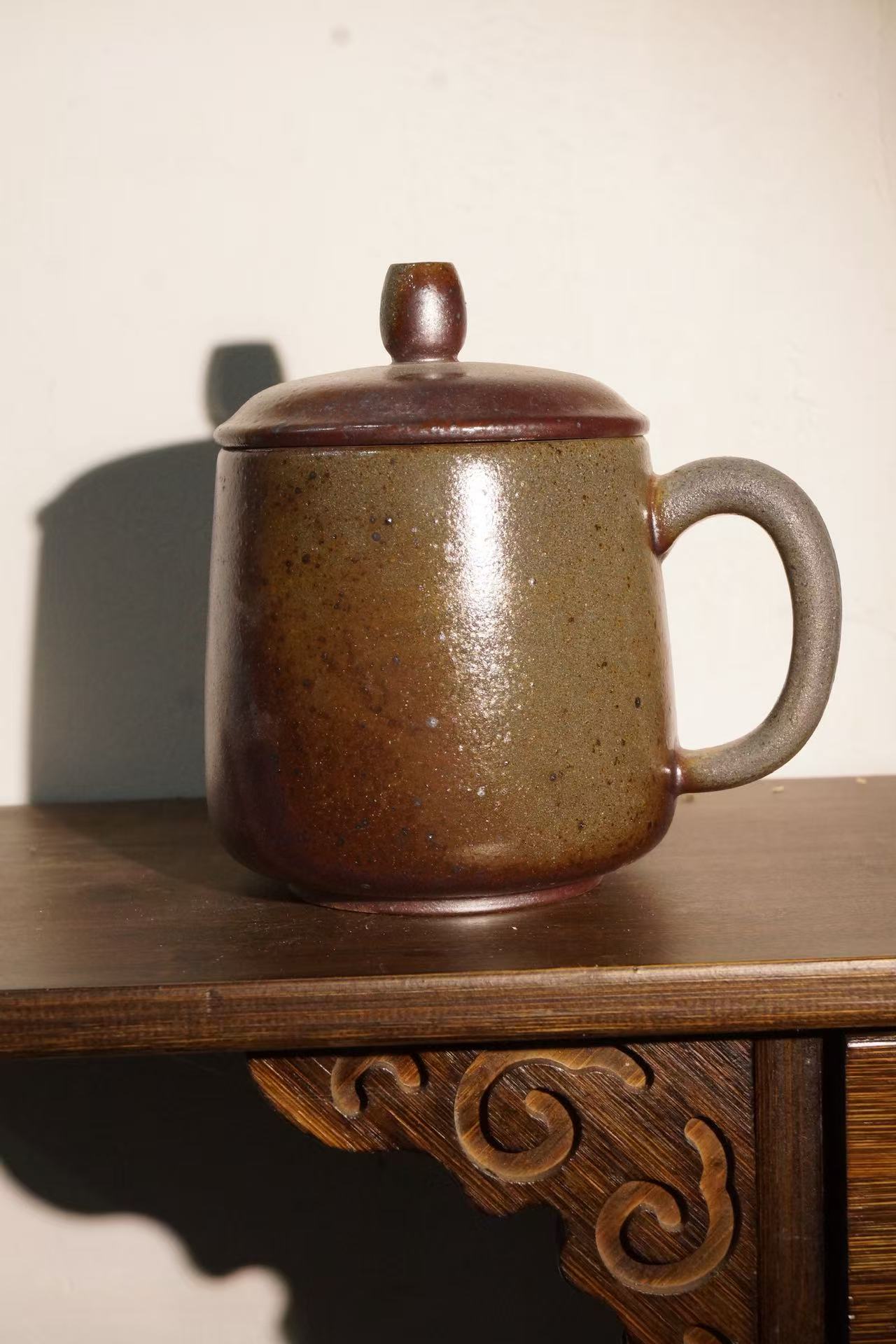 {烟火}系全手工柴烧底槽清盖杯500cc