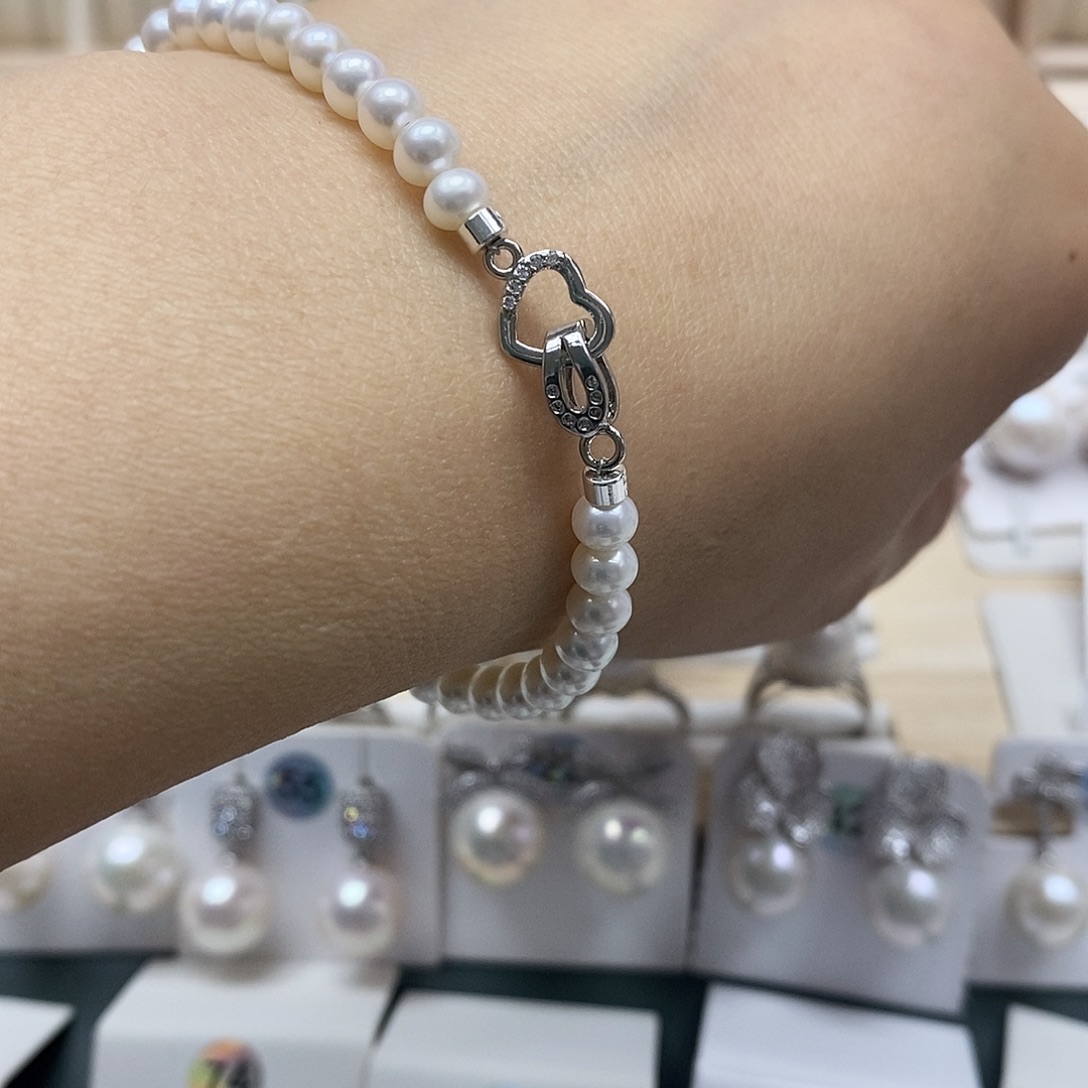 淡水珍珠颈饰银S925镶嵌