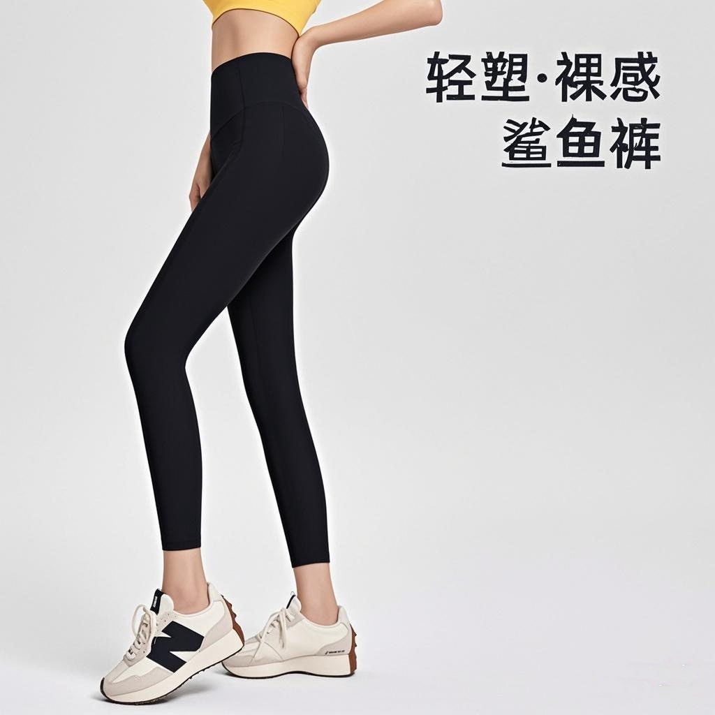 硕哥高腰鲨鱼裤收腹提臀紧身瑜伽裤打底裤 22078