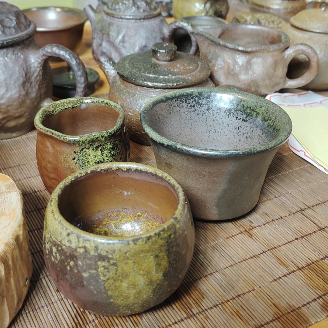 安***！坭兴陶纯柴烧全手工茶杯3个