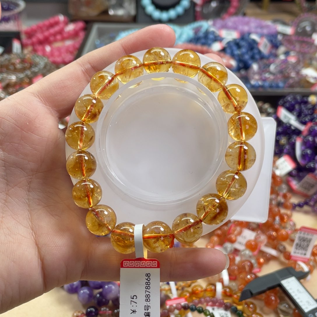 水晶手链未镶嵌黄塔晶11.5mm