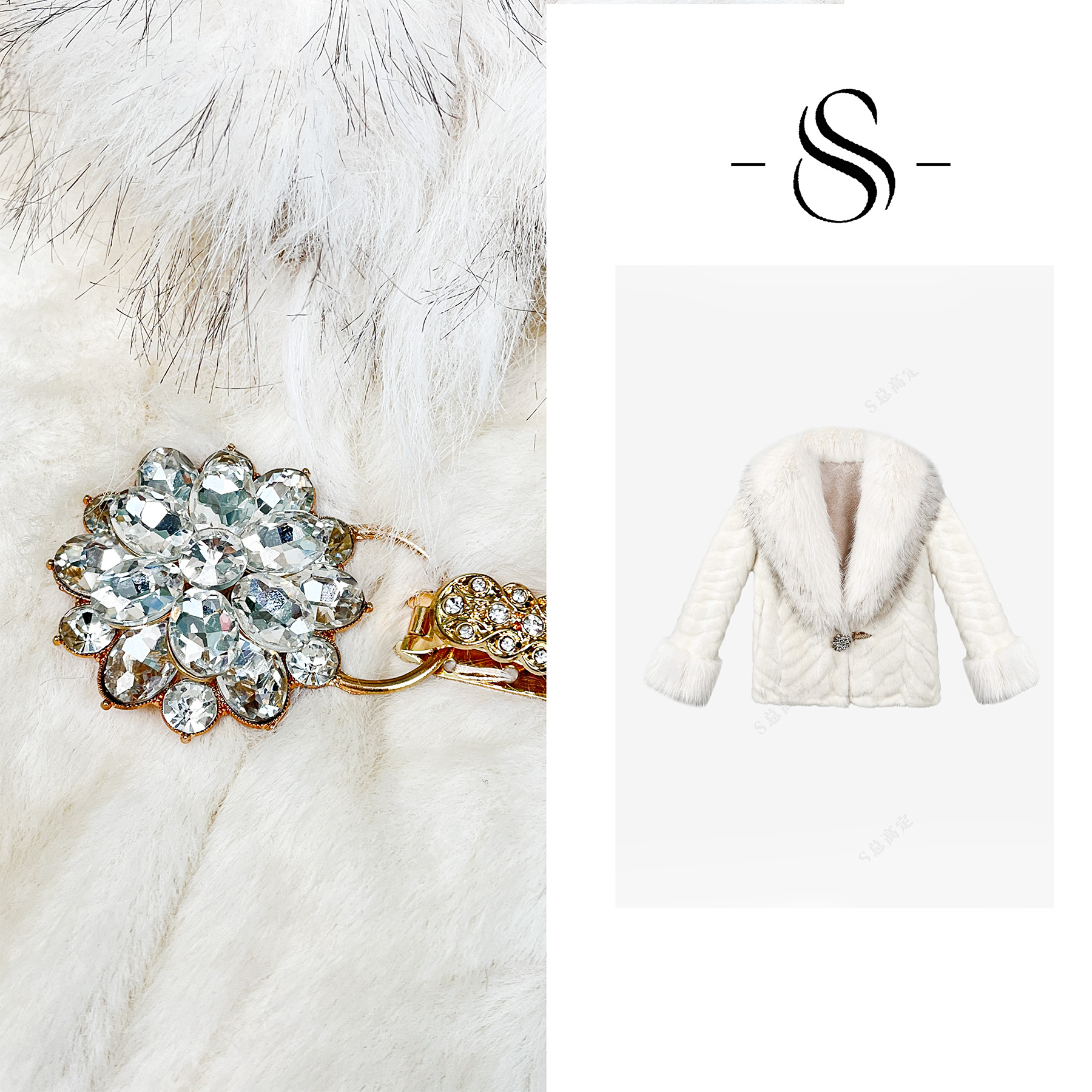 NIMOSHI【倩倩】冬新款韩式INS风时尚简拼接设计气质短外套D0276