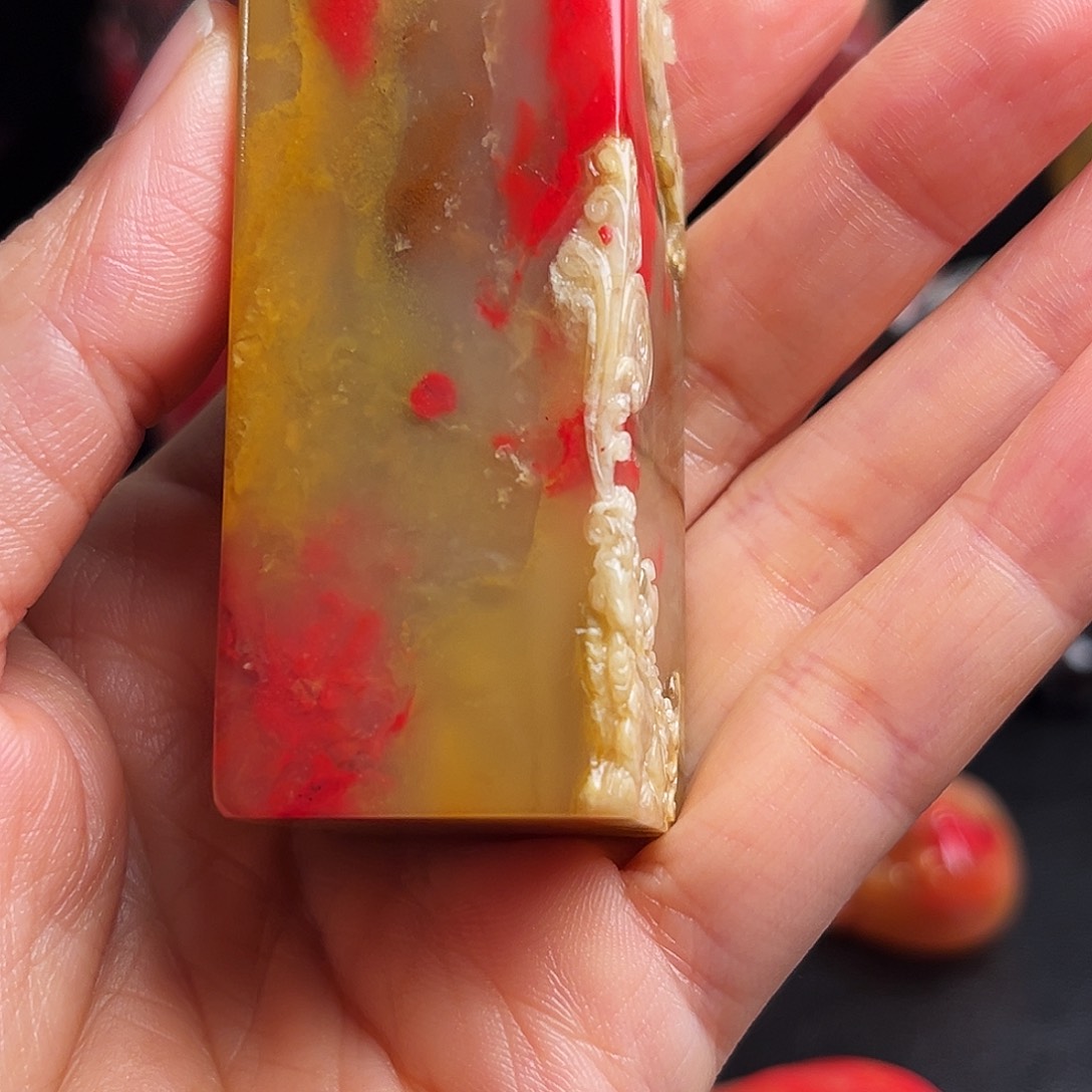 昌化石印石鸡血石扁章