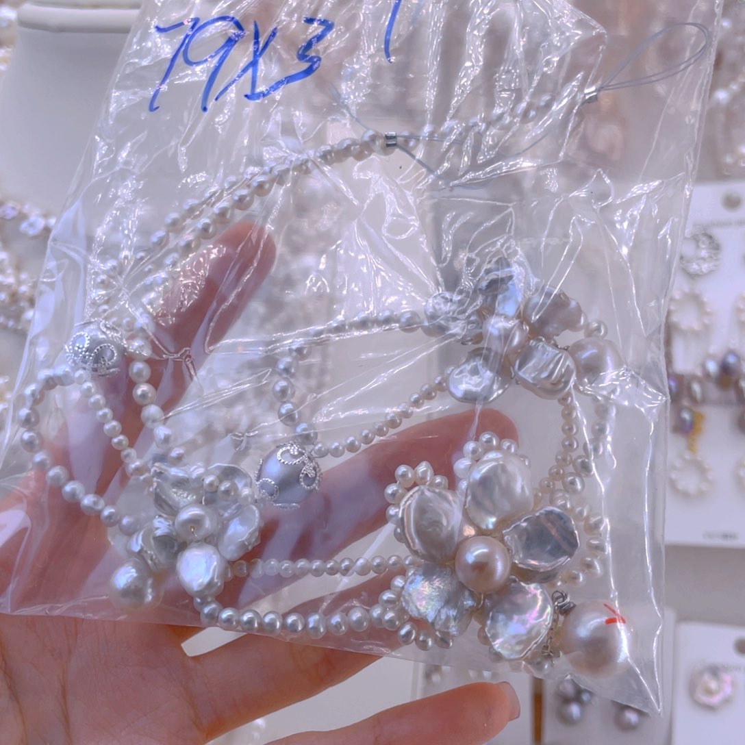 未镶嵌手绳淡水珍珠项链